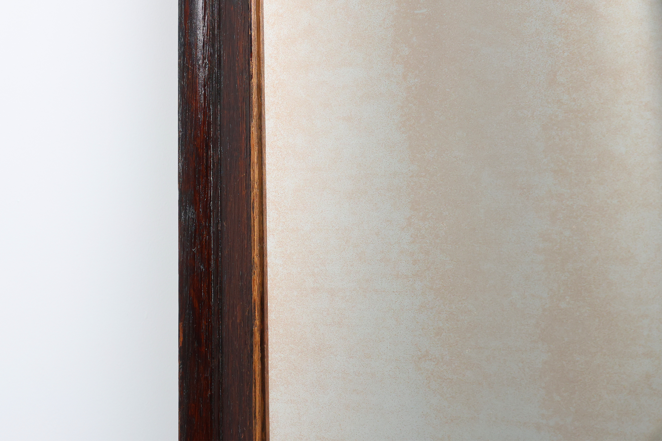 Belgian Art Deco Wooden Mirror with Aged Glass, ca. 1930thumbnail